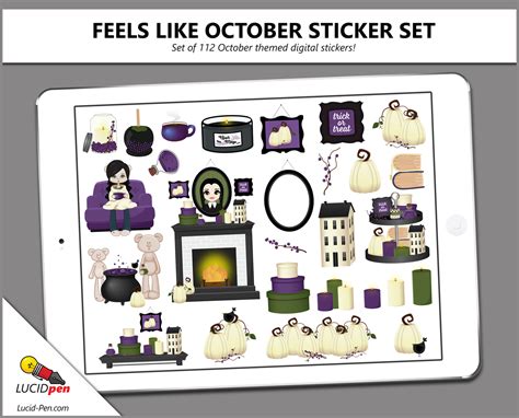 Feels Like October Digital Sticker Set | Digital sticker, Sticker set, Themed stickers