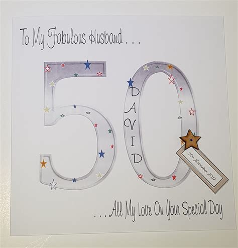 Personalised 50th Birthday Card Husband Any Relation Or Age