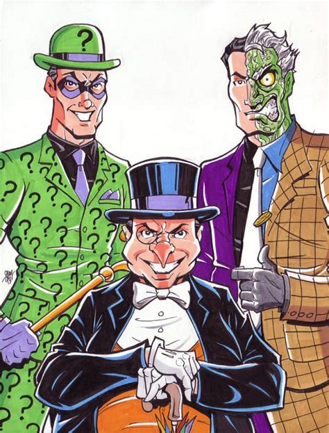 Riddler Penguin And Two Face Commission By Calslayton Gotham