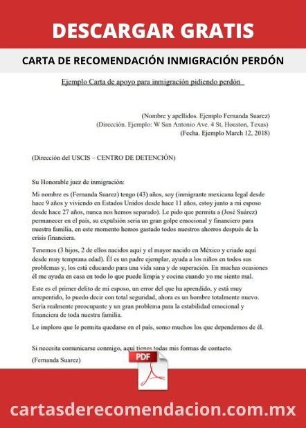Carta De Recomendacion De Migracion Frases De Cartas De Recomendacion
