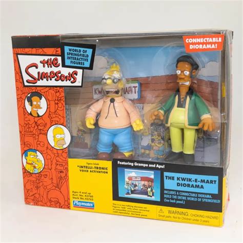 Playmates The Simpsons Interactive Kwik E Mart Diorama Grandpa And Apu Nm 3989 Picclick