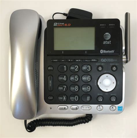 Atandt 2 Line Corded Bluetooth Phone System Cellular Tl86109 Digital
