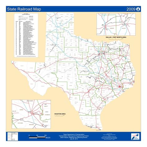 Texas State Railroad Map 2009 Side 1 Of 1 The Portal To Texas History
