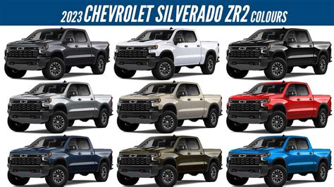2023 Chevrolet Silverado 1500 Zr2 All Color Options Images Autobics
