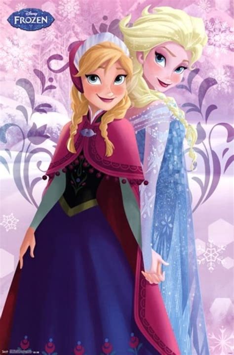 Frozen Sisters Anna And Elsa Poster Print 24 X 36
