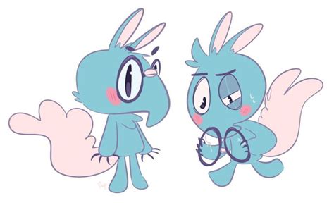 Two Cartoon Characters One Is Blue And The Other Is Pink