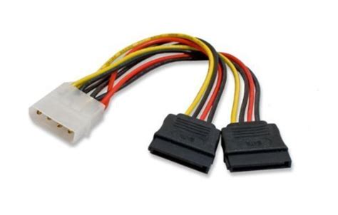 Molex 4 Pin To 2 X 15 Pin Sata Power Cable For Ide To Serial Ata Sata