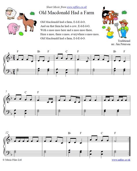 Old Mcdonald Had A Farm A Traditional Childrens Song Download Pdf