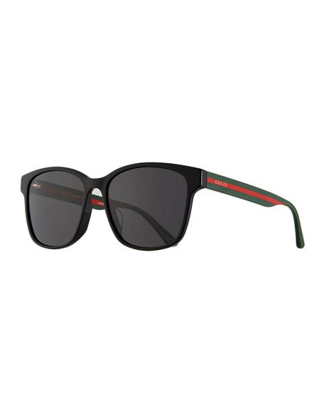 Gucci Mens Square Acetate Sunglasses With Signature Web Neiman Marcus