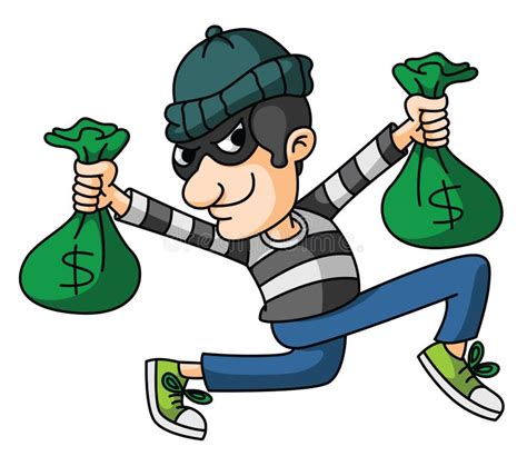 Happy Thief Sneaking Stock Vector Illustration Of Theft 24202899