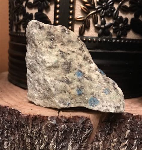 13 Lb K2 Stone Raw Standing Azurite In Granite Pakistan1494