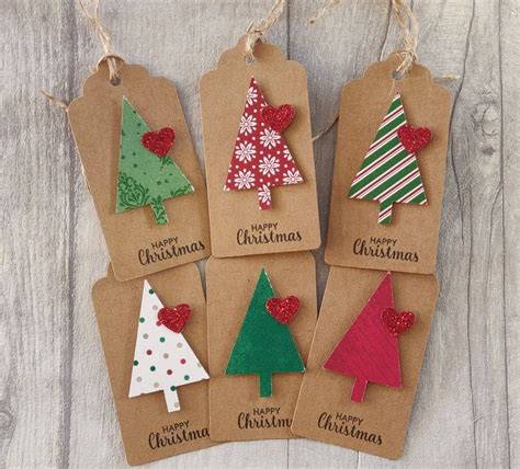 10 Handmade Merry Christmas Tree Love Heart Festive T Tags For