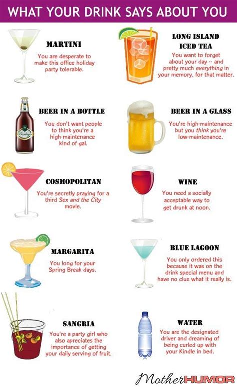 what your drink says about you drinks alcoholic drinks alcohol