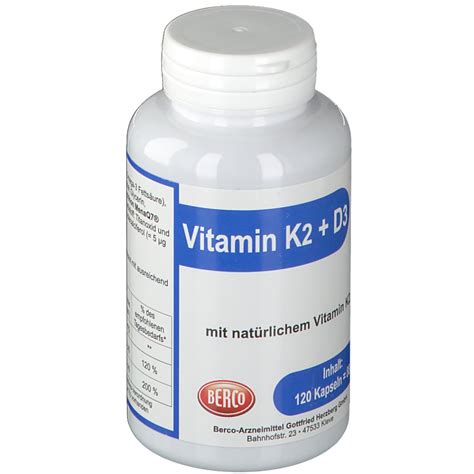 This vitamin is rare in the western diet and hasn't received much mainstream attention. VITAMIN K2 + D3 BERCO - shop-apotheke.com