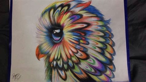Dibujo A Lapices De Colores Faber Castell Metalicos Búho Owl Brian