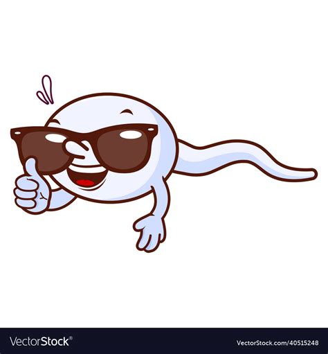 Sperm Cartoon With Sunglasses Royalty Free Vector Image