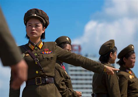 North Korean Female Soldiers In Tower Of The Juche Idea Pyongyang North Korea Pictures Getty