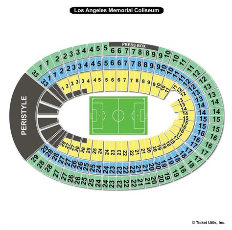 Los Angeles Memorial Coliseum Los Angeles Ca Seating Chart View