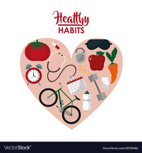 Healthy Habits Lifestyle Concept Royalty Free Vector Image