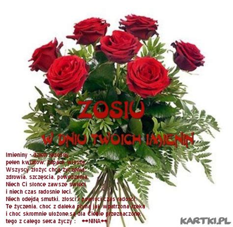 Każde imię ma swoje znaczenie. Imieniny ZOSI ! - KARTKI.pl