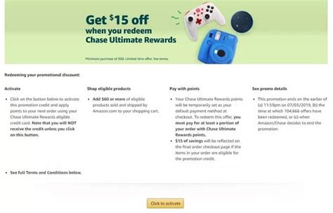The maximum amount per chase freedom card that will receive the 5x bonus per quarter is $1500. Amazon Chase Points Promotion: $15 Off $60 with One Ultimate Rewards Point (YMMV)
