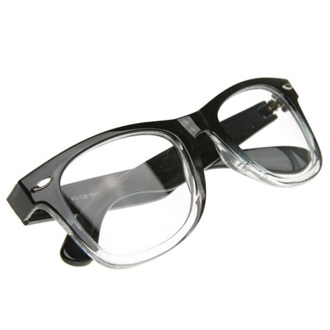 Two Tone Retro Color Fade Clear Lens Horned Rim Glasses 8536 Zerouv