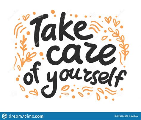 Take Care Of Yourself Motivation Hand Written Quote Isolated Stock