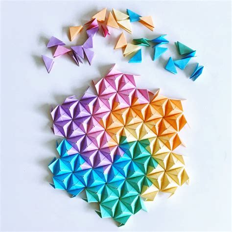 Geometric Origami Wall Art Modular Origami Art Origami Art 3d