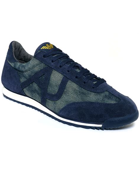 Armani Jeans Denim Sneakers In Blue For Men Lyst