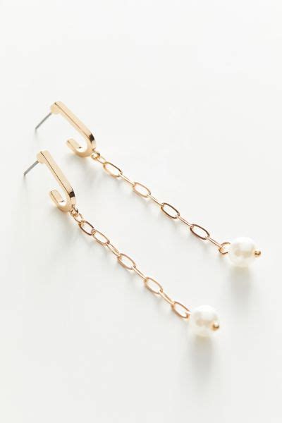 Pearl Chain Drop Earring Urban Outfitters