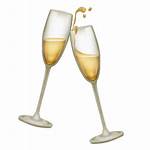 Champagne Glasses Transparent Clinking Glass Emoji Emojis
