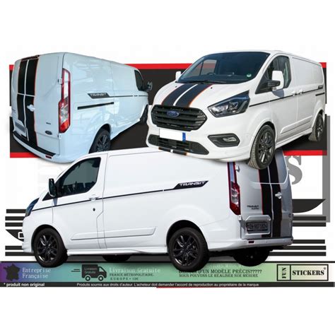 Ford Transit Custom Bandes Capot Hayon Kit Décoration Autocollant