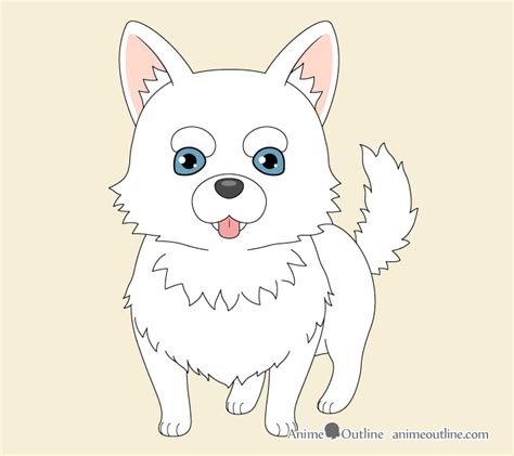 How To Draw A Cute Anime Dog In 7 Steps Animeoutline