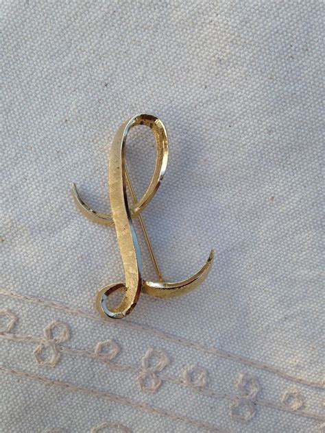 Initial Brooch Pin Initial Pins Brooches Letter L Brooch By Etsy