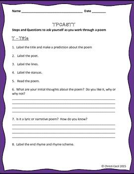 Using tpcastt for analysis of poetry. TPCASTT - Poetry Guided Analysis by Tales from Room 801 | TpT