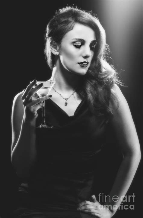 Film Noir Woman Drinking A Martini Photograph By Amanda Elwell Pixels