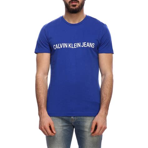 Calvin Klein Jeans Outlet T Shirt Men T Shirt Calvin Klein Jeans Men Royal Blue T Shirt