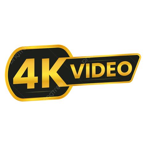 Ikon Video Emas 4k Vektor Tombol Video 4k Logo Video 4k Label Video