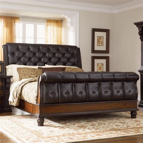 Fairmont Designs Grand Estates Queen Sleigh Bed W Leather Upholstery
