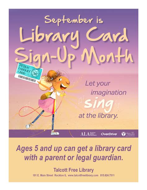 September Library Card Sign Up Month Talcott Library