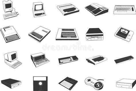 Retro Computer Illustrations Stock Vector Illustration Of Controller