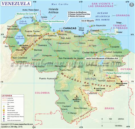 El error se debe a la falta de coincidencia entre la imagen de satélite y el mapa ya que la línea fronteriza. Mapa de Venezuela | Mapa Venezuela