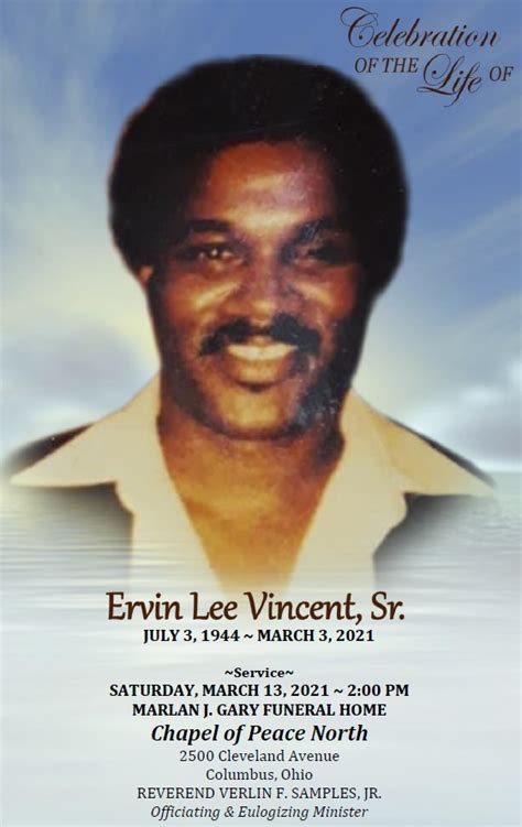 Ervin Lee Vincent Sr Marlan J Gary Funeral Home