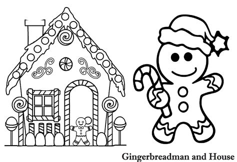 Gingerbread House Coloring Page D Free Printable Templates