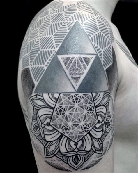 40 Geometric Rose Tattoo Designs For Men Flower Ink Ideas