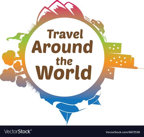 Travel Around The World Logo Royalty Free Vector Image