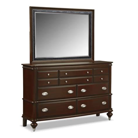 Esquire Dresser And Mirror Merlot Value City Furniture