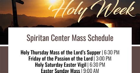 Holy Week Liturgy Schedule The Congregation Of The Holy Spirit