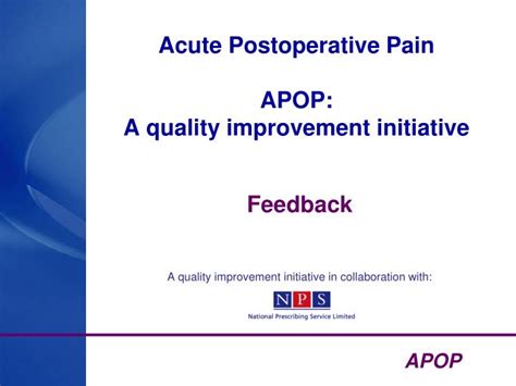 Ppt Acute Postoperative Pain Apop A Quality Improvement Initiative