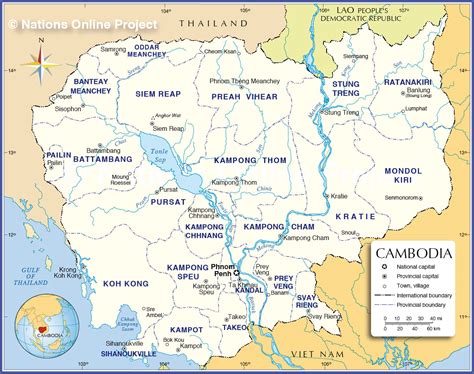 Administrative Map Of Cambodia Nations Online Project